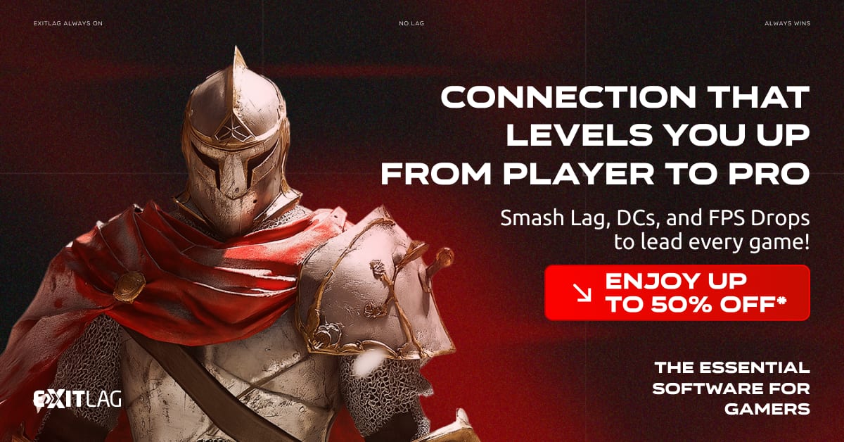 ExitLag: Connection that levels you up from player to pro. Smash lag, disconnects and FPS drops to lead every game. Enjoy up to 50% off. The essential software for gamers.
